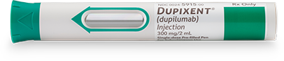 The DUPIXENT prefilled pen.